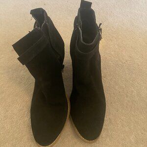 Black suede booties